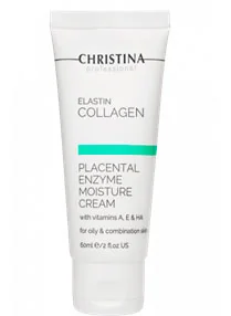 ElastinCollagen Placental Enzyme Moisture Cream with Vitamins A, E & HA for oily and combination skin